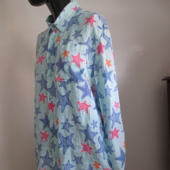 escales Paris multicolor print linen shirt - Picture 5 of 9